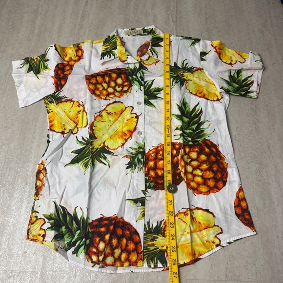 SSLR women's Hawaiian shirt Pineapple button down shirt large - Picture 11 of 12